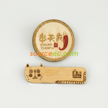 礼品订购木制胸章广告