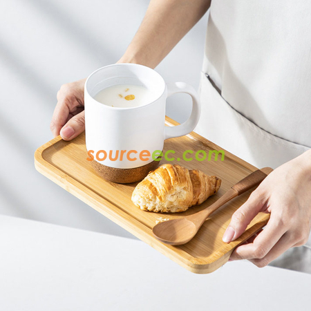 礼品订购带盖软木垫陶瓷杯广告