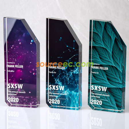 Cube Symphony Crystal Trophy