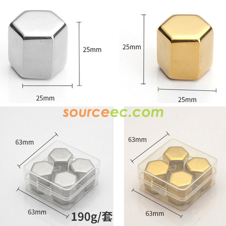 礼品订购不锈钢六边形冰块广告