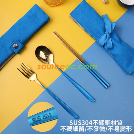 礼品订购北欧环保袋不锈钢餐具套装广告