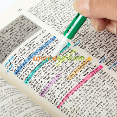 礼品订购可擦双头萤光笔6色套装广告