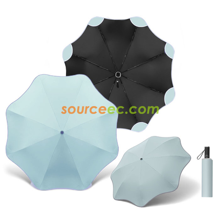 礼品订购反光条安全角雨伞梅花角折叠雨伞广告