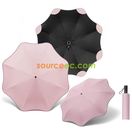 礼品订购反光条安全角雨伞梅花角折叠雨伞广告
