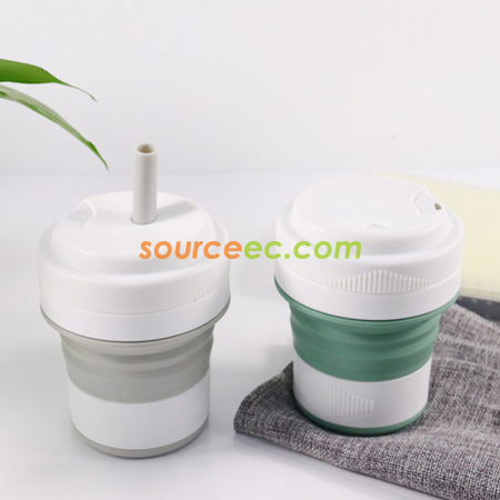 礼品订购450ML 折叠硅胶咖啡杯广告