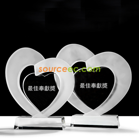 礼品订购爱心水晶座广告