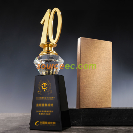 礼品订购周年纪念水晶奖座广告