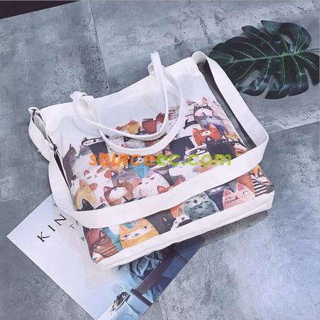 礼品订购帆布手提斜挎包广告