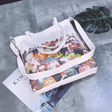 礼品订购帆布手提斜挎包广告