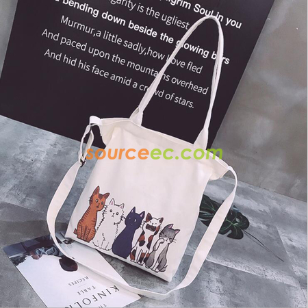 礼品订购帆布手提斜挎包广告