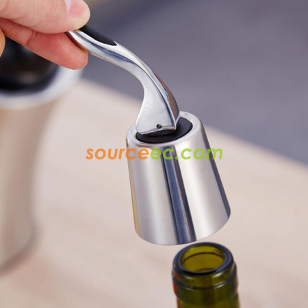 礼品订购不锈钢红酒塞广告