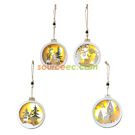 礼品订购带灯圣诞挂饰广告