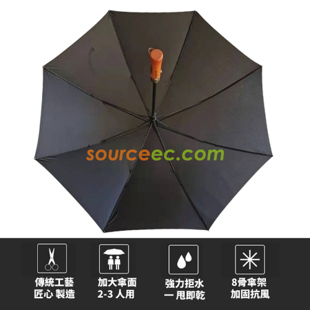 礼品订购复古实木长柄高尔夫伞广告