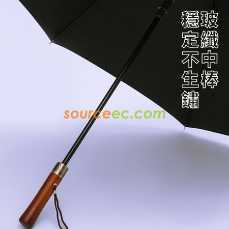 礼品订购复古实木长柄高尔夫伞广告