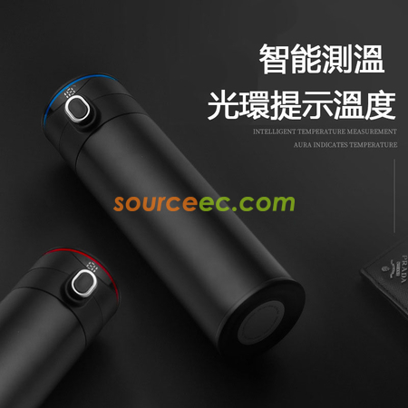 礼品订购420ML  316不锈钢真空智能弹跳盖保温杯广告