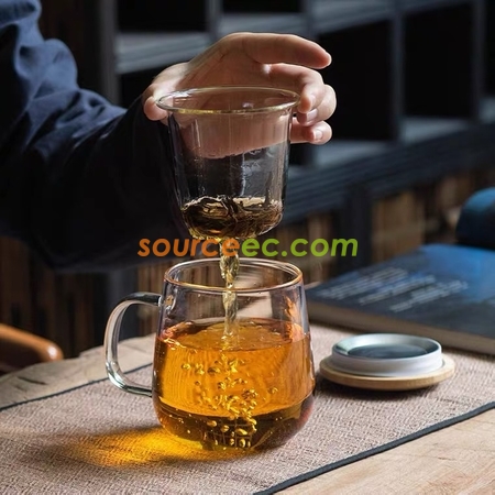 礼品订购玻璃泡茶杯广告