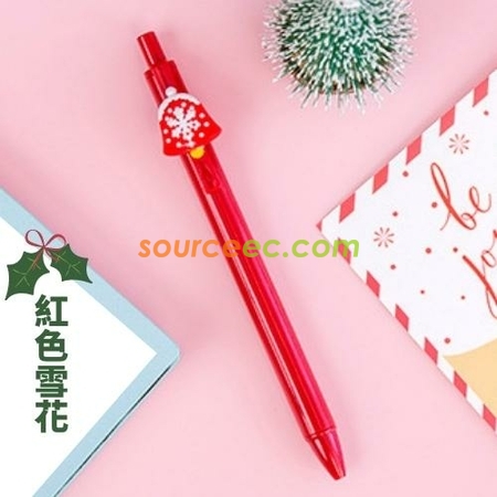 礼品订购圣诞卡通按动中性笔广告