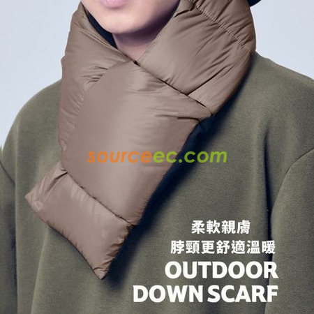 礼品订购日系简约口袋羽绒棉围巾广告