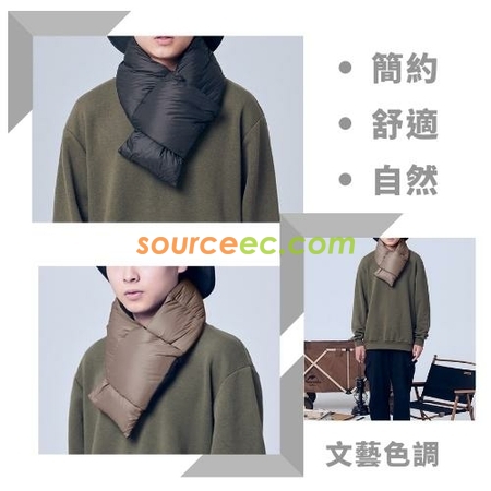 礼品订购日系简约口袋羽绒棉围巾广告