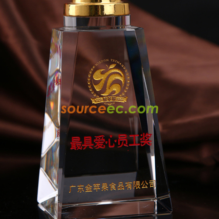 礼品订购爱心金属水晶座广告