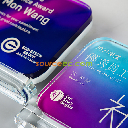 礼品订购白玉水晶奖座广告