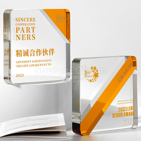 礼品订购水晶奖座广告