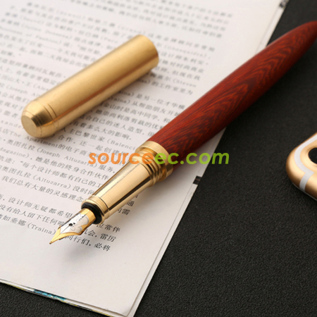 黄铜檀木商务钢笔签字笔