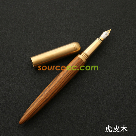 礼品订购黄铜檀木商务钢笔签字笔广告