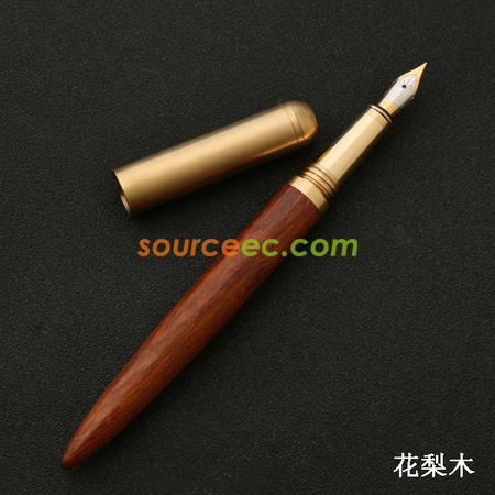 礼品订购黄铜檀木商务钢笔签字笔广告