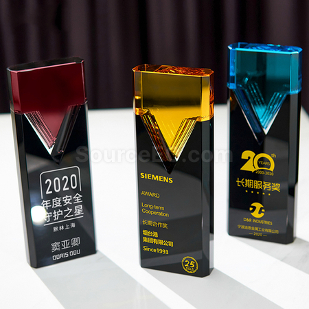 礼品订购创意琉璃水晶奖座广告
