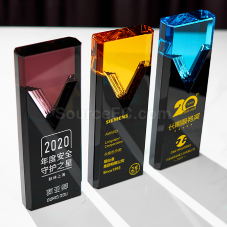 礼品订购创意琉璃水晶奖座广告