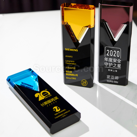 礼品订购创意琉璃水晶奖座广告