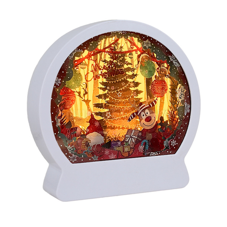 圣诞3D光影立体纸雕相框