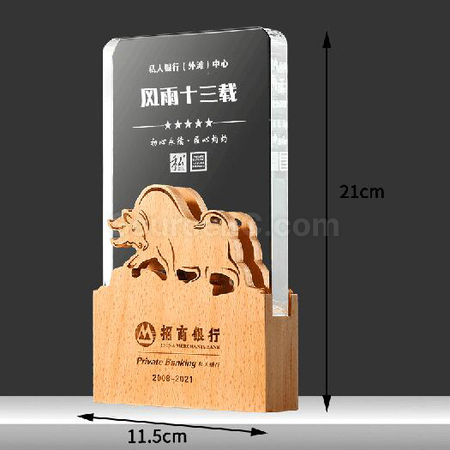 礼品订购牛气冲天水晶座广告