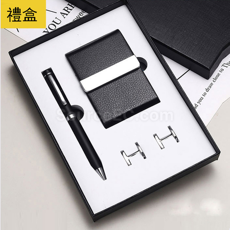 礼品订购袖扣 签字笔  名片盒  商务套装广告