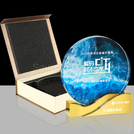 礼品订购金属水晶座广告