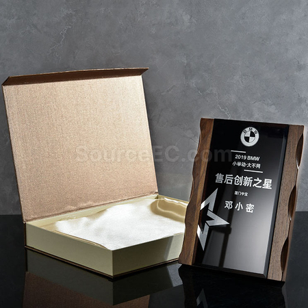 礼品订购木质水晶奖牌广告