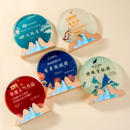 礼品订购環保水晶獎座广告