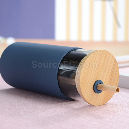礼品订购竹盖玻璃杯广告