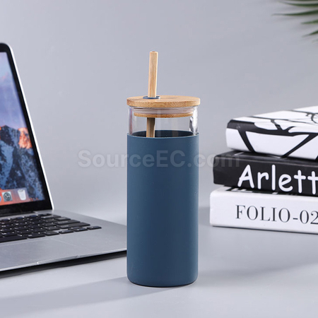 礼品订购竹盖玻璃杯广告