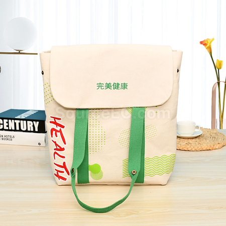 礼品订购帆布双肩包广告