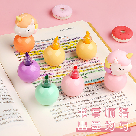 礼品订购独角兽荧光笔广告