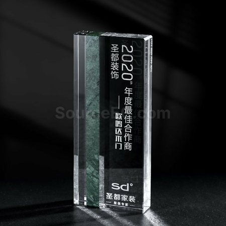 礼品订购大理石创意水晶座广告