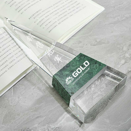 礼品订购创意大理石水晶座广告