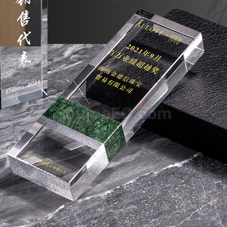 礼品订购创意大理石水晶座广告