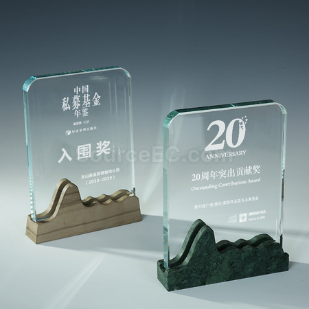 礼品订购创意大理石水晶座广告