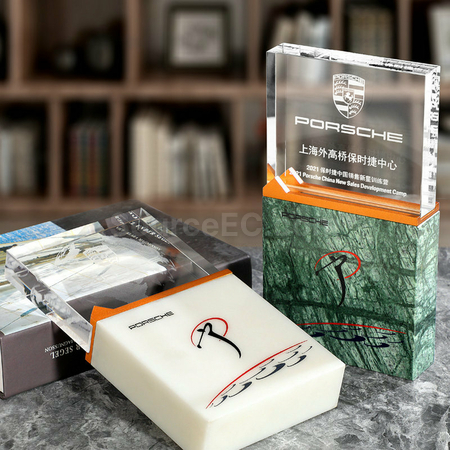 礼品订购创意大理石水晶座广告
