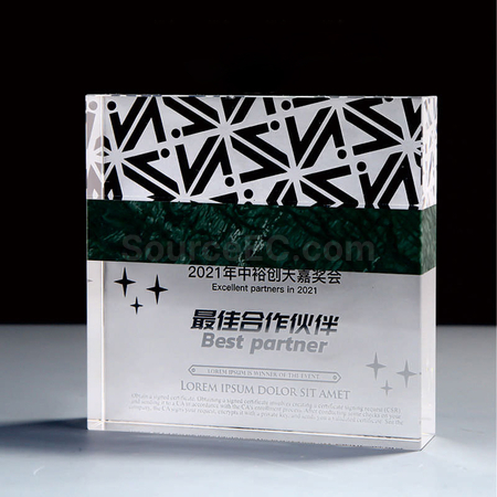礼品订购创意大理石水晶座广告