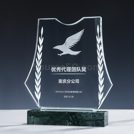 礼品订购创意大理石水晶座广告