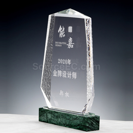 礼品订购创意大理石水晶座广告
